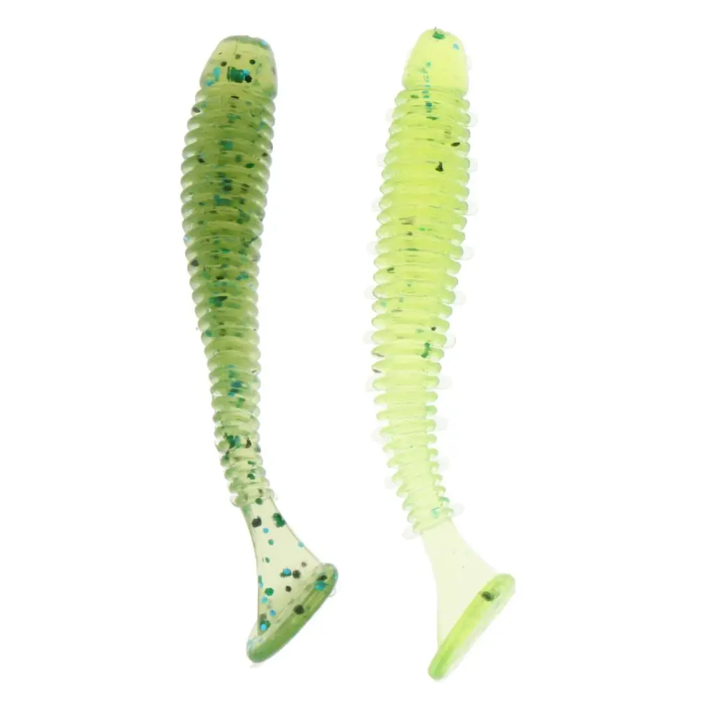 16PCS Worm Fishing Lures Fake Lures Artificial Baits Soft Crank Baits T-tail Fish Tackle Lures for Beginners Anglers 