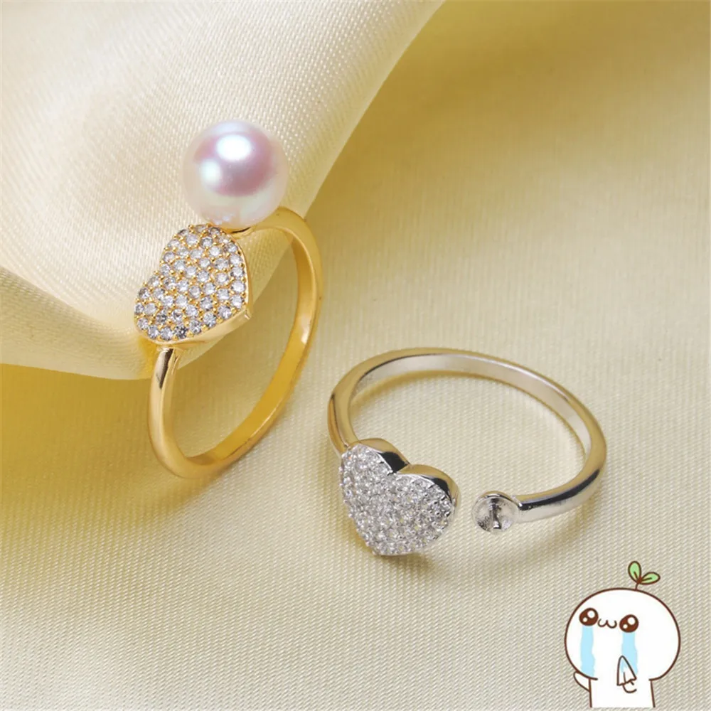 

Ring Mount Pearl Accessories Adjustable Size 925 Sterling Silver Ring Jewelry DIY No Pearl Free Shipping 2019J101