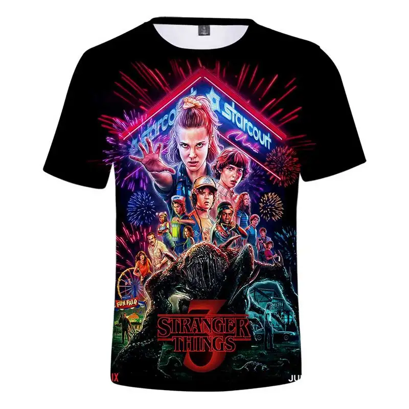 

Summer Kids Stranger Things 3 T Shirt For Boys Girls 3D Print Tee Tops Stranger Things T-shirt Short Sleeve Tshirt 3 6 7 8 9 12