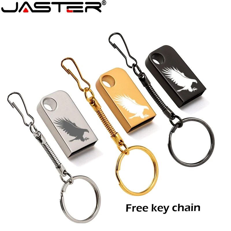 JASTER USB 2,0, металлическая цепочка на пояс, золотой, серебряный, черный флеш-накопитель, 4 ГБ, 8 ГБ, 16 ГБ, 32 ГБ, 64 ГБ, 128 ГБ, USB флеш-накопитель(более 10 шт., бесплатный логотип