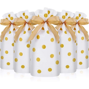 

100 Pack Snack Bag with Drawstring Candy Bag, Packing Bag, Drawstring Biscuit Bag for Christmas, Wedding, Birthday, Engagement,