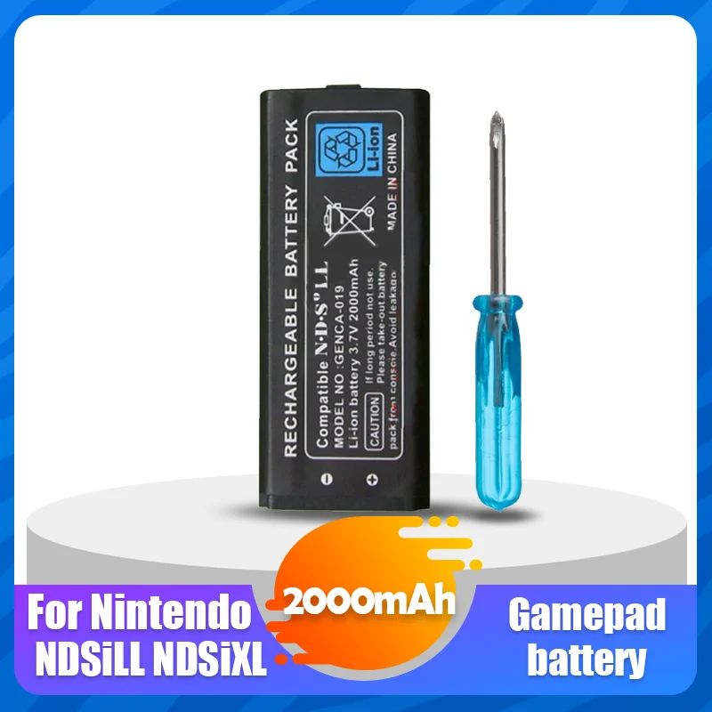 1 шт. 3 7 V 2000mAh аккумуляторная батарея для Nintendo NDSiLL NDSiXL Замена литий-ионный