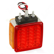 

Square Dual Face Stud Mount Pedestal Cab Fender Turn Signal Light 39 LED Truck