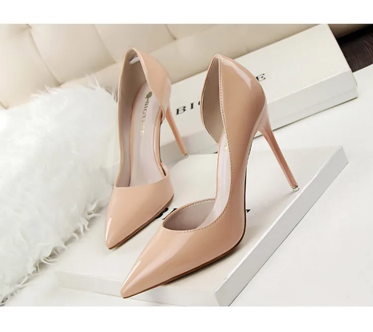 BIGTREE Shoes Patent Leather Heels 2020 Fashion Woman Pumps Stiletto Women Shoes Sexy Party Shoes Women High Heels 12 Colour