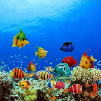 

12pcs DIY Floating Plastic Tropical Fishes Aquarium Decoration Baby Bath Toy