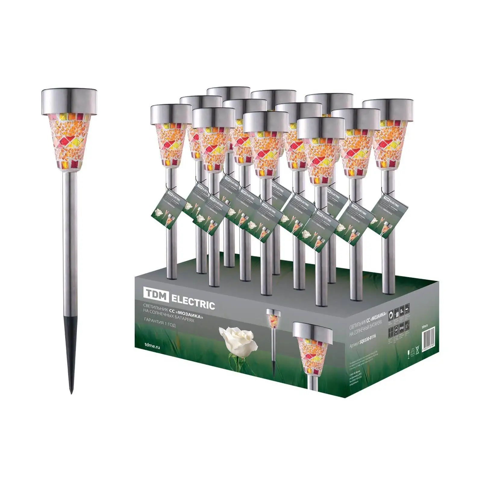 Светильник СС &quotМозаика&quot на солнечных батареях сталь в ассортименте ДБ TDM SQ0330