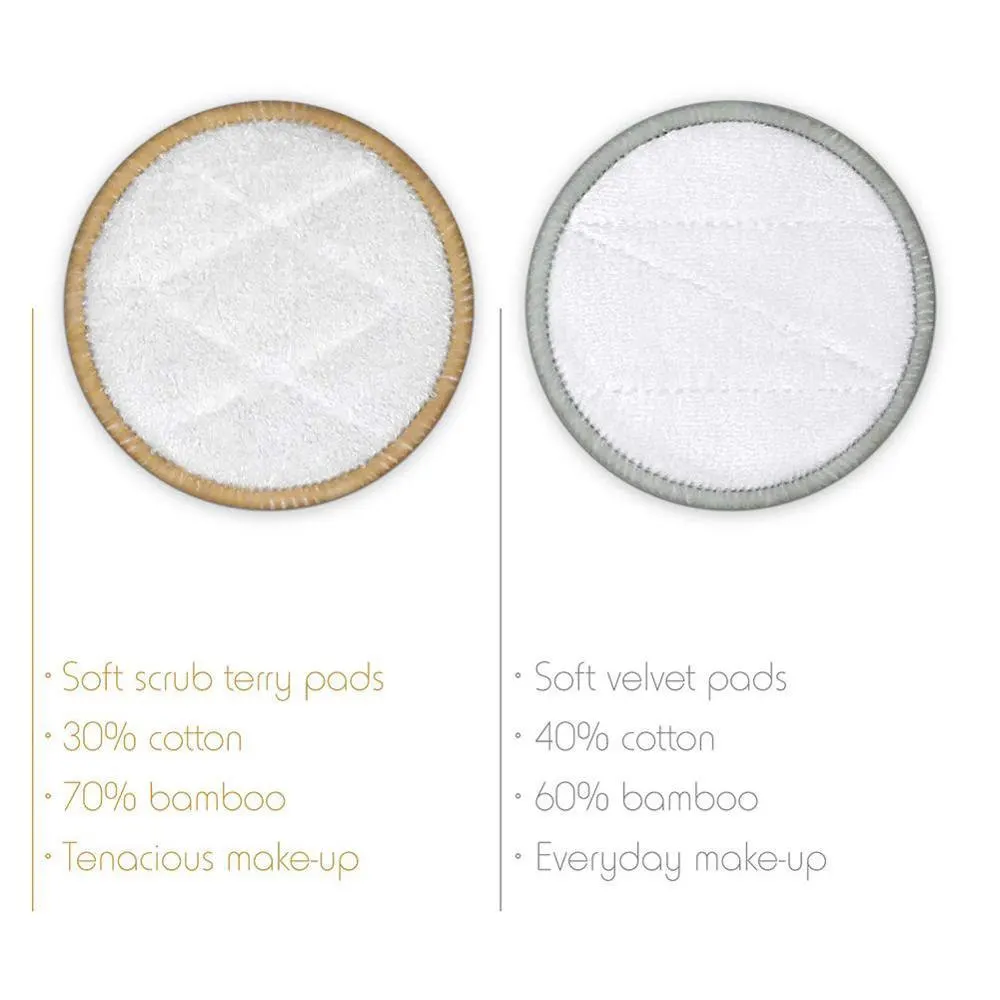 Новые бамбуковые многоразовые подушечки из органического хлопка для снятия макияжа моющиеся очищающие микрофибры для лица для снятия макияжа или чувствительной кожи