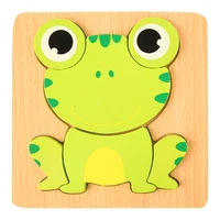 High Quality 3D Wooden Puzzle Baby Cartoon Animal Traffic Jigsaw  Early Learning Cognition Game Puzzle Toys for Children 4