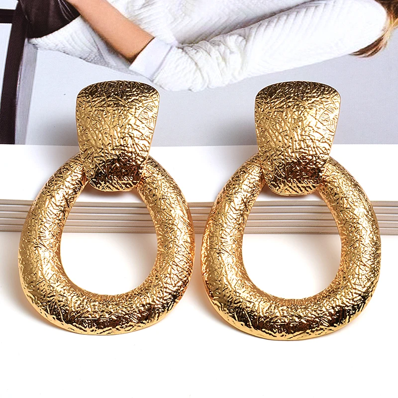 Gold Metal Drop Earrings Fine Jewelry Accessories Hanging Dangle Long Pendientes Bijoux For Women Christmas Gift