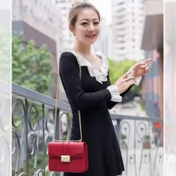 

2019 new style lock, small square bag, chain shoulder, shoulder bagAAA018