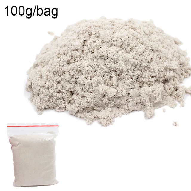 White Sand 100 г динамический песок игрушки развивающие цветные мягкие Волшебная слизь Космический песок поставщики Крытый Арена играть песок дети игрушки для детей - Цвет: White Sand