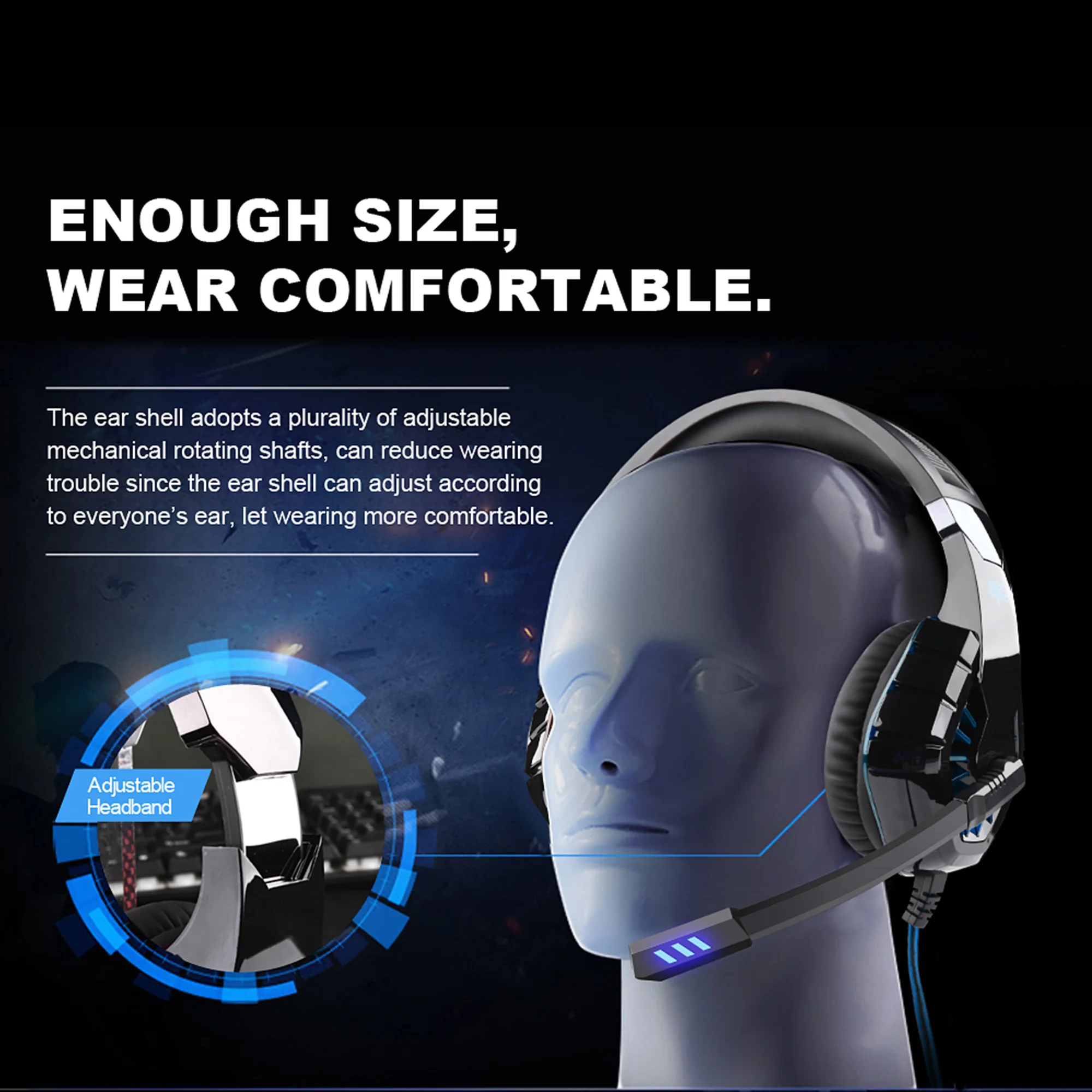 GT82 Headphones Stereo Gaming Headset With Microphone Suitable Computer PS4 Mobile OVLENG Usb 3 5mm Noise Reduction Low Accent