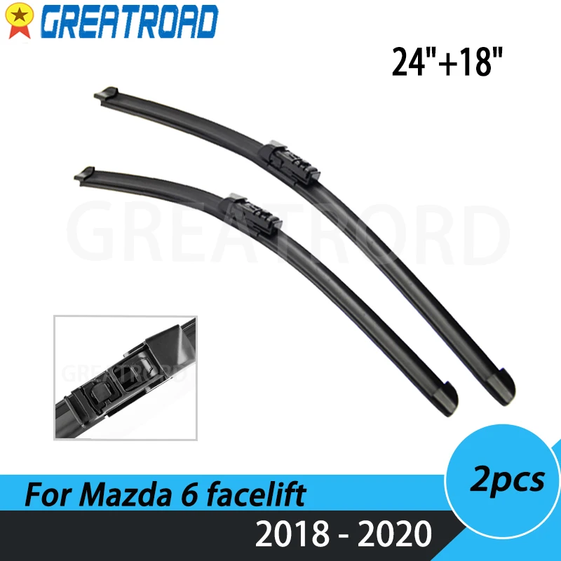 Щетки стеклоочистителя LHD для Mazda 6 facelift 2018 2019 2020 лобовое стекло переднее 24 дюйма +