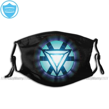 

Iron Man Mouth Face Mask Artificial Heart Facial Mask Kawai Funny with 2 Filters for Adult