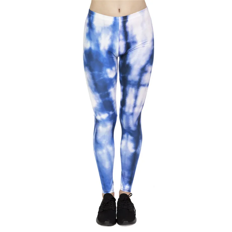 Леггинсы серии Tie dye европейские и американские женские удобные облегающие