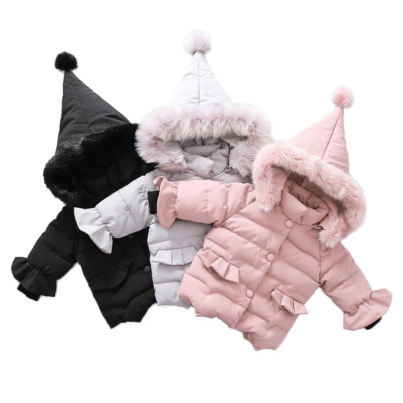 Модная Рождественская верхняя одежда зимняя пуховая одежда с мехом для мальчиков и девочек 90% Детский пуховик Куртка для новоро