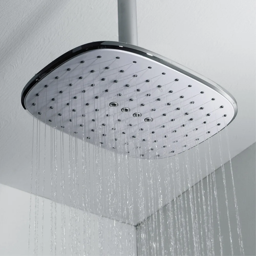 

10 Inch Massage Misty Shower Head Bathroom Rectangle Rainfall Showers ABS Plastic Water Saving Showerheads Chrome