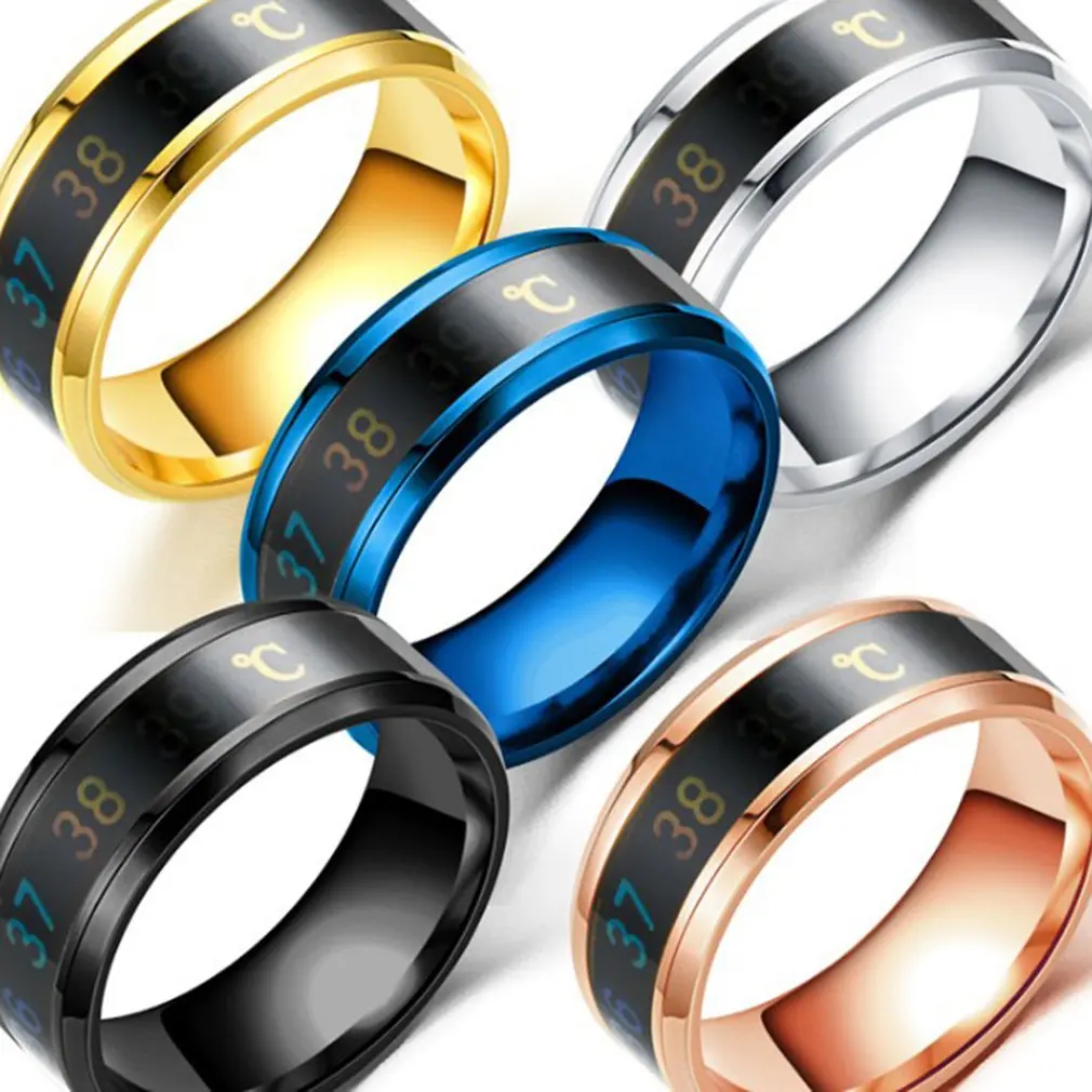 Temperature Measuring Ring Intelligent Thermometer Ring Sensitive Couple Rings Waterproof Jewelry