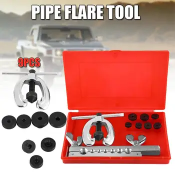 

9Pcs Pipe Flaring Tool Kit Double Flare Dies Clamp kit Tube Cutter Metal Extension Tools Car Brake Fuel Pipe Repair Tool Set