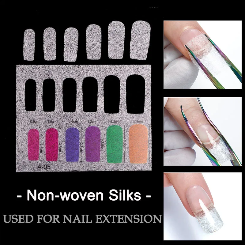 

New Arrival Builder Gel Nail Extension Nail Art Forms Clips Non-woven Silks Template For Building Fiberglass Nails French