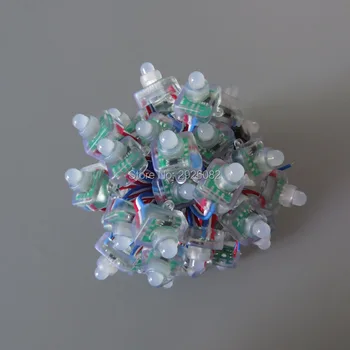 

18AWG wire 50pcs/set 5V square WS2811 addressable RGB led pixel light string node,full color digital led module,waterproof IP68