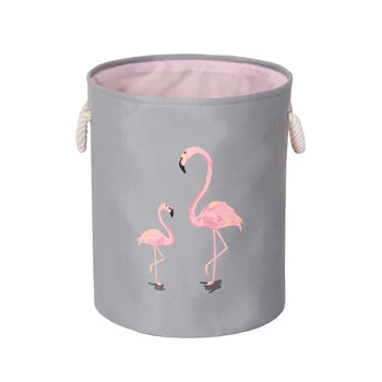 

Laundry hamper Canvas Fabric Round Collapsible Laundry Basket Dirty Clothes Organizer Storage Box Bucket Hamper With Handles