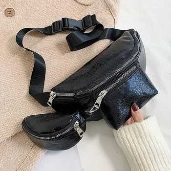 

2020 Women Waist Bag Fanny Pack PU Adjustable Belt Purse Small Phone Key Pouch Solid Fashion Casual Light Weight Waist Pack