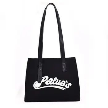 

Women Canvas Shoulder Bags Large Capacity PU Handle Casual Fashion Lady Handbag