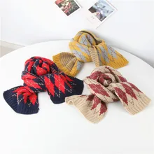 Осенне-зимний шарф для детей, Новые Вязаные шарфы для мальчиков и девочек, теплая детская однотонная шаль, детский шерстяной Теплый ветрозащитный шарф