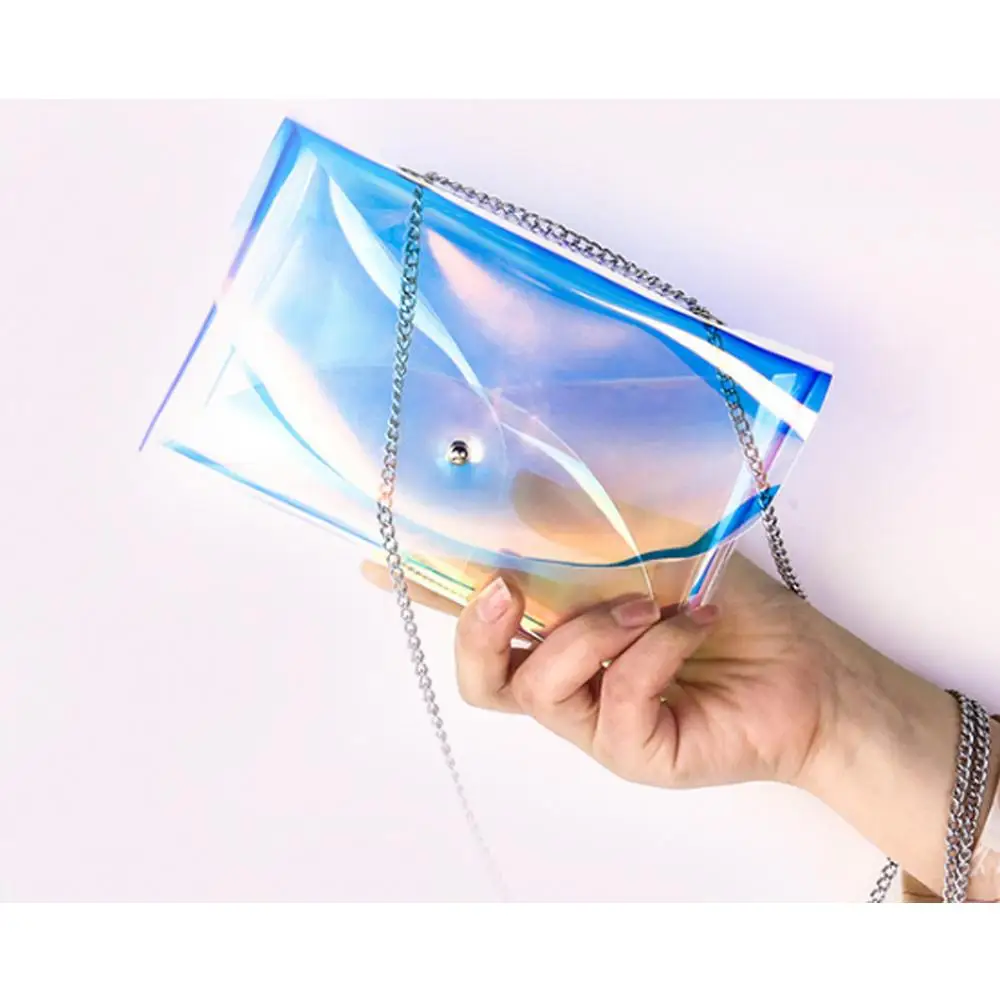 

2019 Women Evening Bags Crossbody Laser Transparent Bags Fashion Women Korean Style Shoulder Messenger TPU Waterproof Beach Bag
