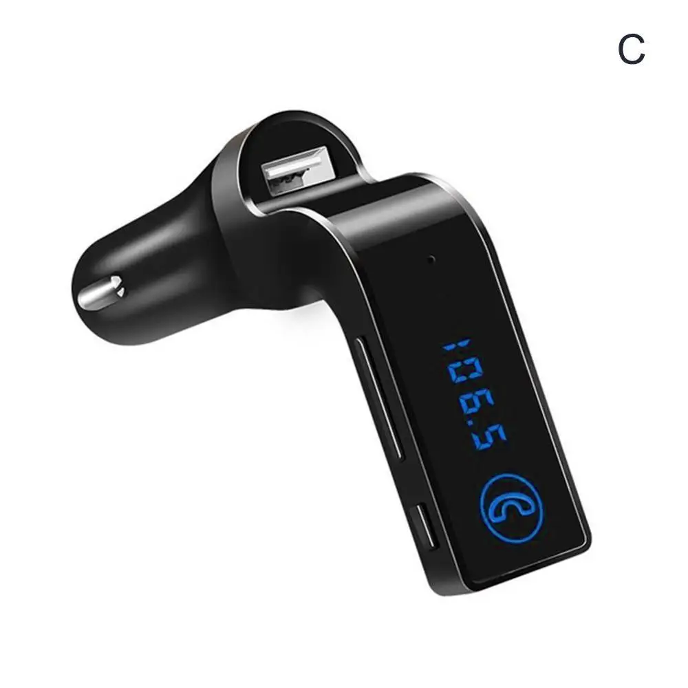 4 в 1 Bluetooth FM передатчик G7 автомобиля памяти Hands-free ЖК-дисплей дисплей AUX FM модулятор Автомобильный комплект MP3 плеер 2.1A точечное дымовое отверстие - Название цвета: BLACK