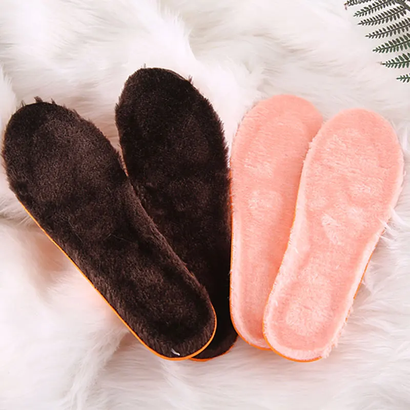 

2019 Orthopedic Insoles Plus Size Wool Shoe Insoles Winter Warm Plush Shoe Pad Thicken Snow Boots Insole Shoe Insert S/M/L/XL