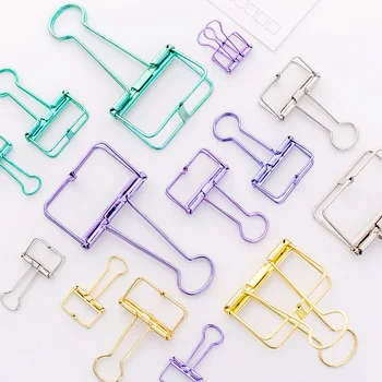 

Candy Color Hollow Metal Binder Tail Clips Cute Photos Tickets Notes Memo Paper Clip Stationery gift