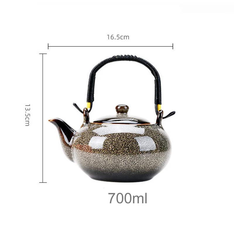 Large Capacity teapot 700ml Ceramics coffee pot with beam pot tea set small teapot tea cup household flower tea making teapot