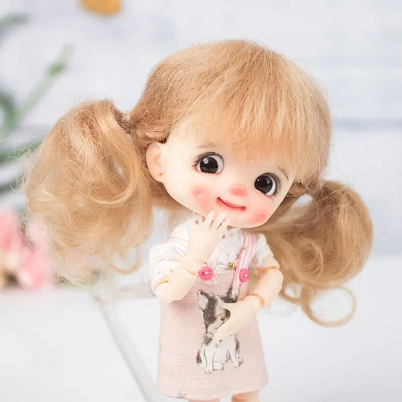 Прекрасный конский хвост 1/8 для куклы BJD& Kurhn парик из мягкого волокна волосы боб для 14-15 см окружность головы диаметр куклы(только волосы