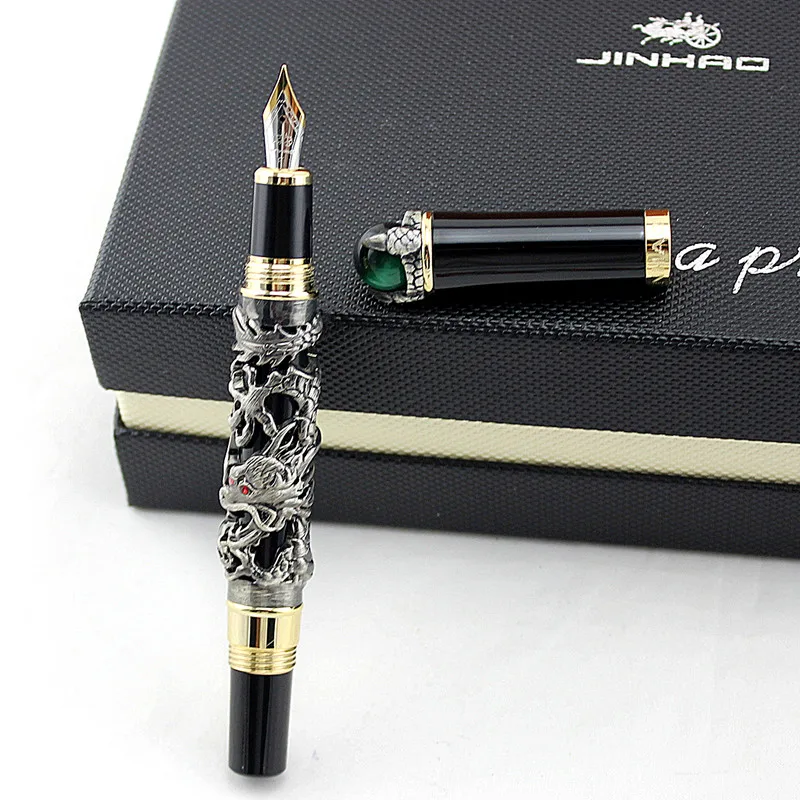 Jinhao Дракон авторучка высокое качество Pluma Stylo Plume Caneta Tinteiro Pluma FuenteTitanium Dolma Kalem советы Коллекция подарков