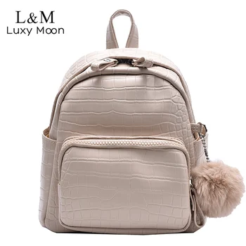 

Mini Alligator Pattern Backpack Women Fashion PU Leather Daypack Teenage Girls Soft Backpacks Small Bag Casual Rucksack XA896H