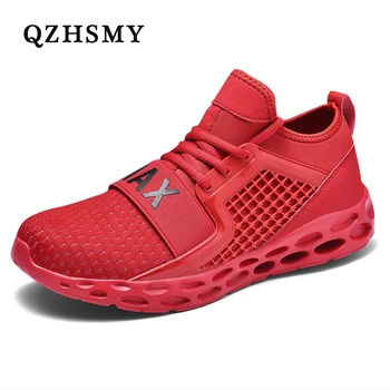 

QZHSMY Couple Shoe Great Value Mesh Walking Sneakers Lightweight Comfortable Red Men's Shoes big size 48 Tenis Zapatillas Hombre