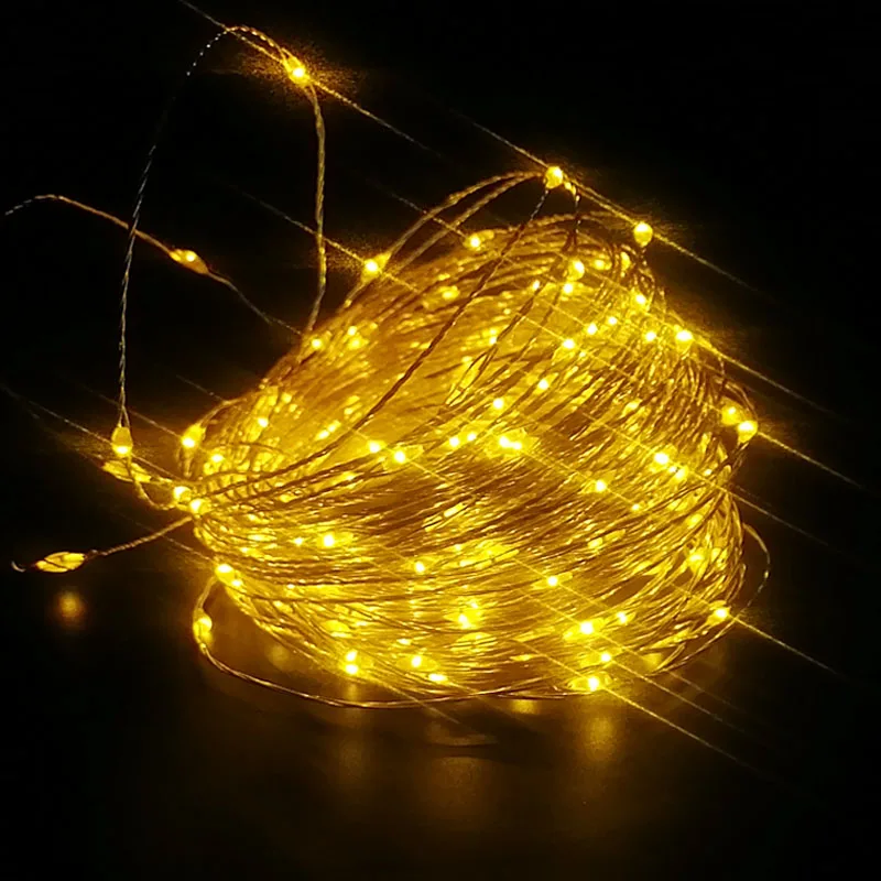 Yellow 2 м, 3 м, 5 м, 10 м, питание от usb/питание от батареи, светодиодные Рождественские огни, медная гирлянда, сказочные огни, гирлянда, праздничная, свадебная, декоративная - Испускаемый цвет: Yellow
