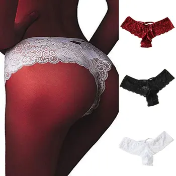 

White Black Wine Red Sexy Lace Underwear Women 2020 1Pcs Fashion Female Panties Low Waist Thong Flower Lingerie Panties