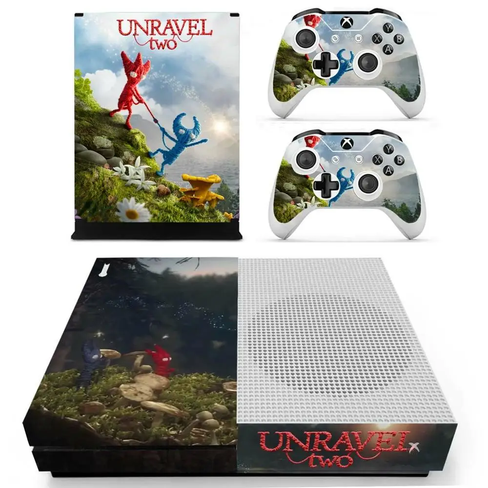 Раскройте два для Xbox One S кожа Виниловая Наклейка Pegatina Adesivos для Xbox one тонкая консоль и два контроллера шкуры