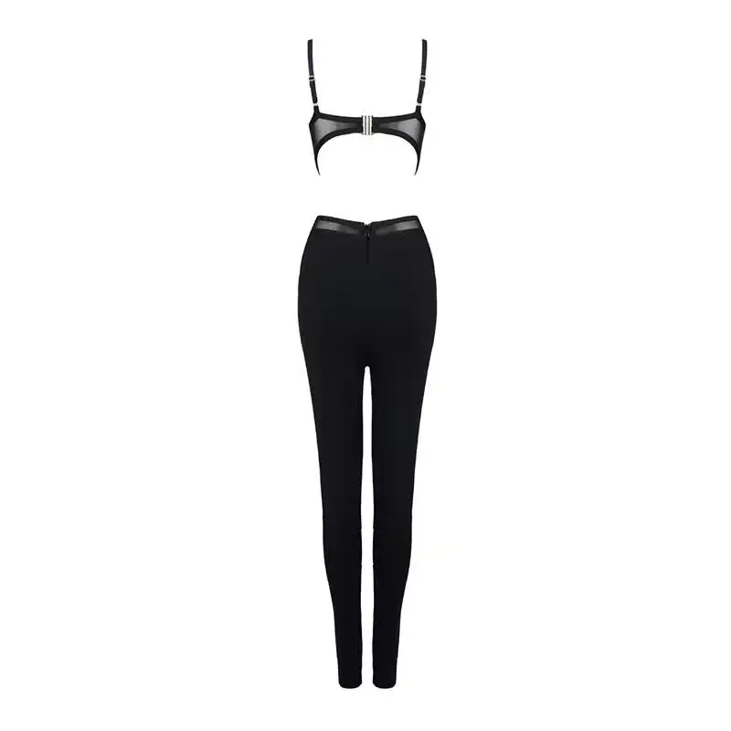 Sexyboutique бандажный комбинезон, сексуальный спагетти ремень, открытая спина, сексуальный ажурный женский комбинезон