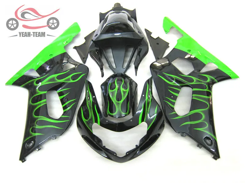 Высокое качество обтекатели комплект для Suzuki K1 2001 2002 2003 GSXR600 01-03 GSXR750 GSXR 600 750 Красный Пламя гоночный дорожный обтекатель части
