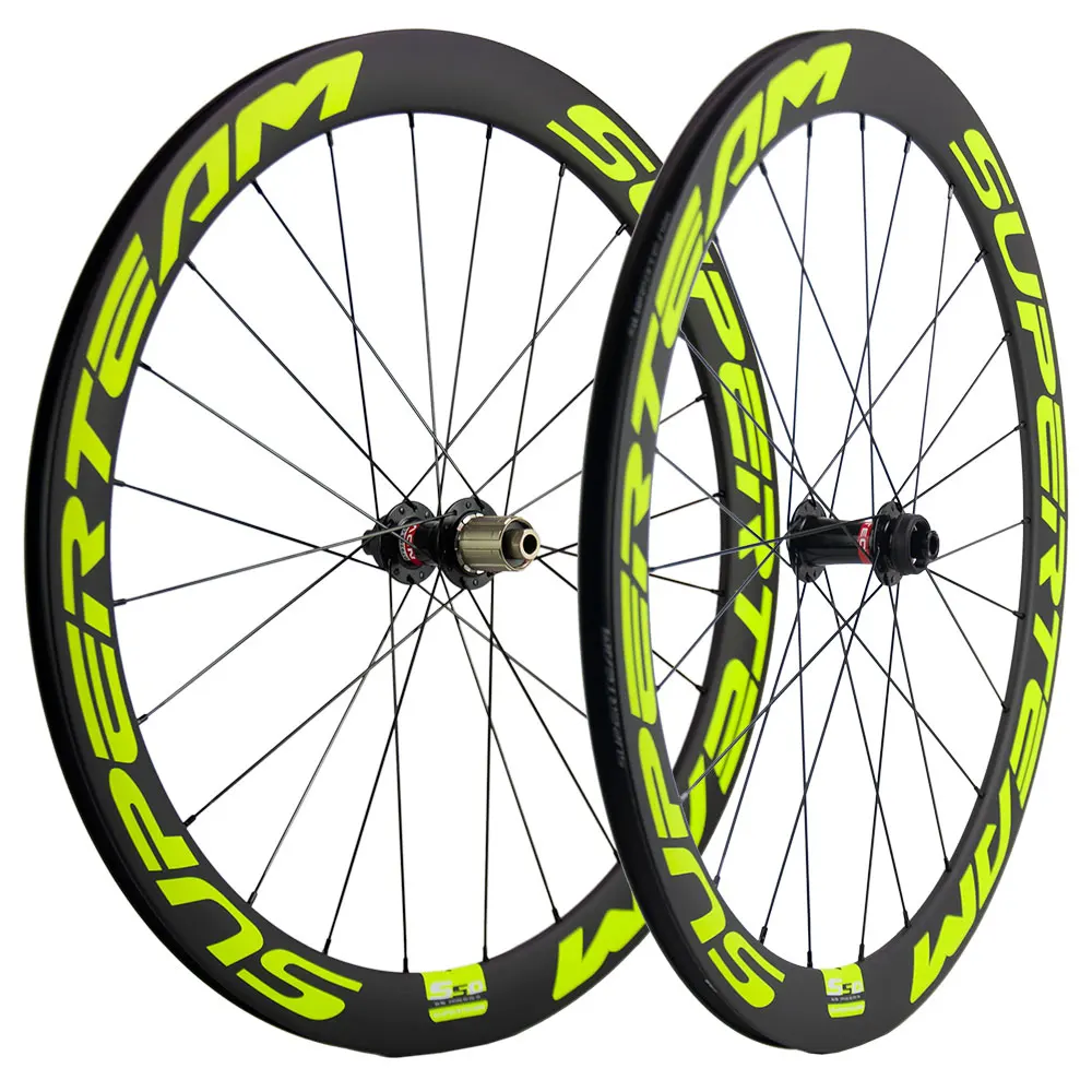 Sale 700C  UCI Carbon Wheels Clincher Bicycle Wheelset 50mm  Road  Bike  Disc Brake Center Lock QR/Alex Thru System 1