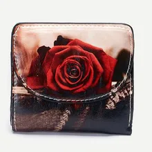  Fashion Leather Mini Purses Women's Short Wallet Cute Folding Small Coin Purse Girl Ultra-thin Cartoon Painted Graffiti Wallets 