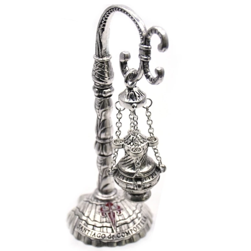 Christian Incense Burner,Orthodox Greek Censer Incense Burner Liturgy Silver Cross Vintage