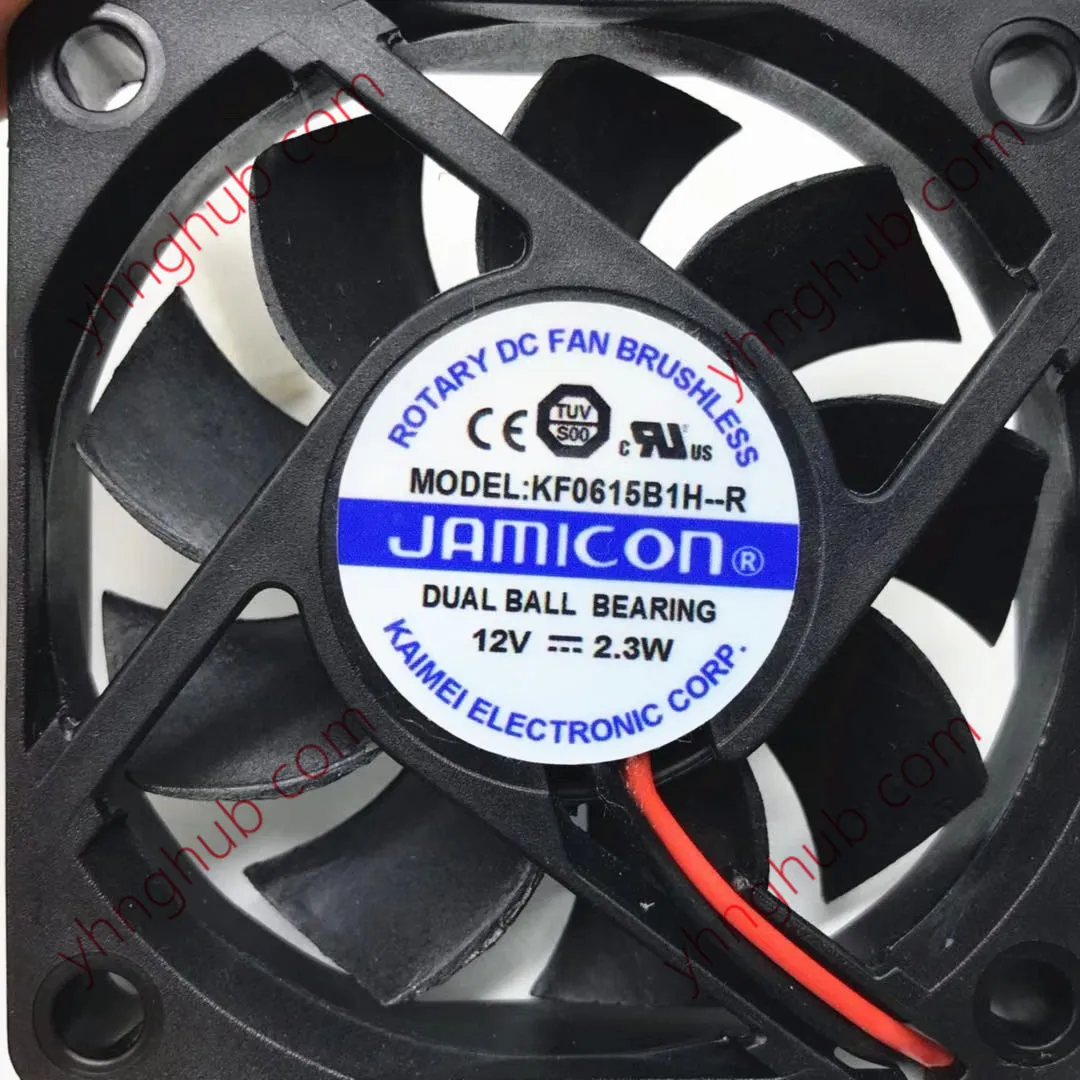 Jamicon KF0615B1HR DC 12V 2.3W 60x60x15mm 2Wire Server Square Fan