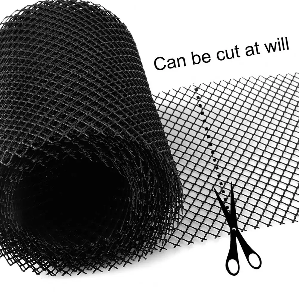 1 Roll Anti-clogging Gutter Guard Mesh Cover Flexible PP Balcony Drain Protector Adjustable Mesh Netting With Stakes for Home