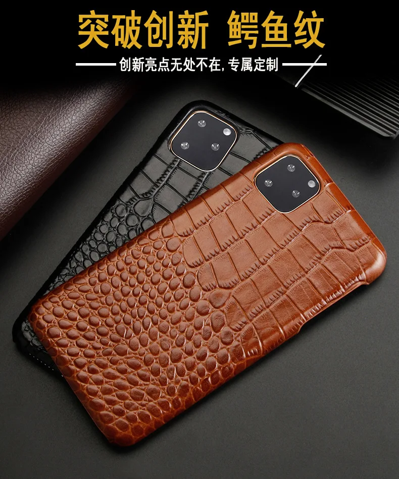 Для iPhone 11 Pro Max 5,8 6,1 6,5 натуральная кожа задняя крышка из крокодиловой кожи натуральная коровья кожа Кнопка открытый женский подарок для девочки