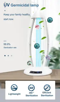 

UVC ozone ultraviolet sterilization lamp 38 watt disinfection lamp 110V 220V remote control timing sterilization lamp